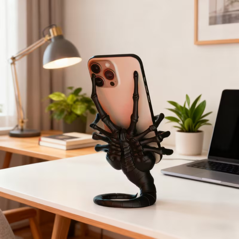 Action Figure Stand - Penyangga Ponsel Alien Facehugger Kreatif, Figur