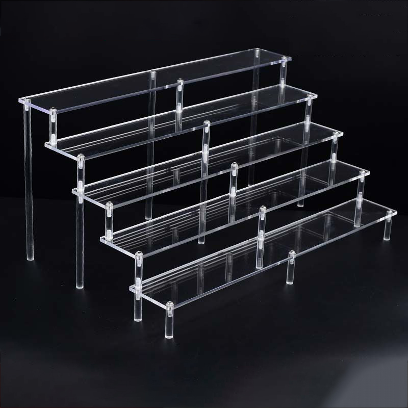 Pop Display Shelf - Dudukan Display akrilik 1-6 tingkat bening