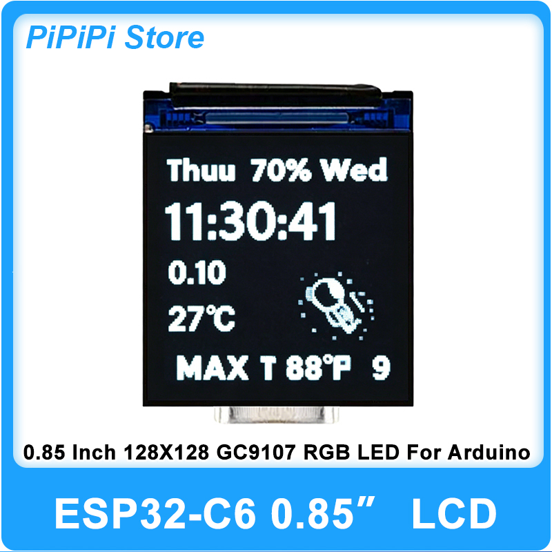 Graded Card Display - ESP32 C6 0.85 Inci 128X128 Layar
