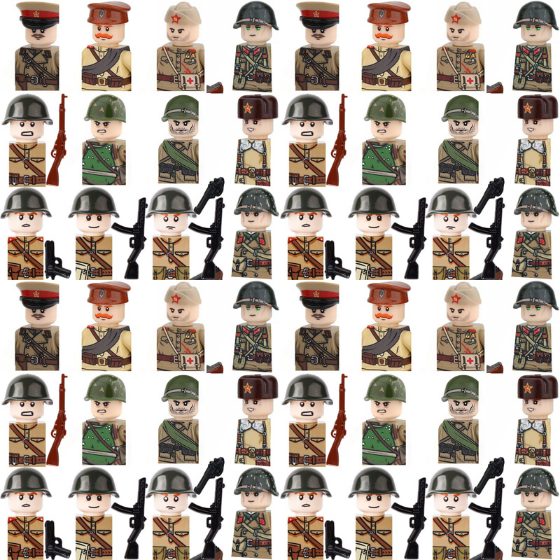 Lego Minifigure Holder - MOC Figur Tentara Soviet Militer Blok