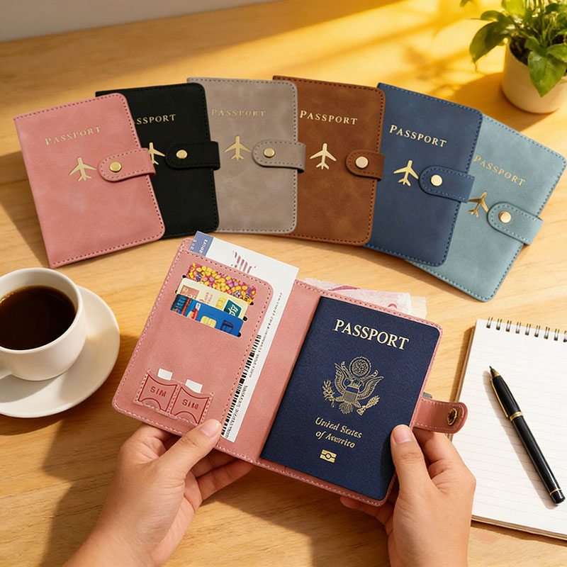 Card Top Loader - Dompet Kulit Penutup Paspor untuk Perlengkapan