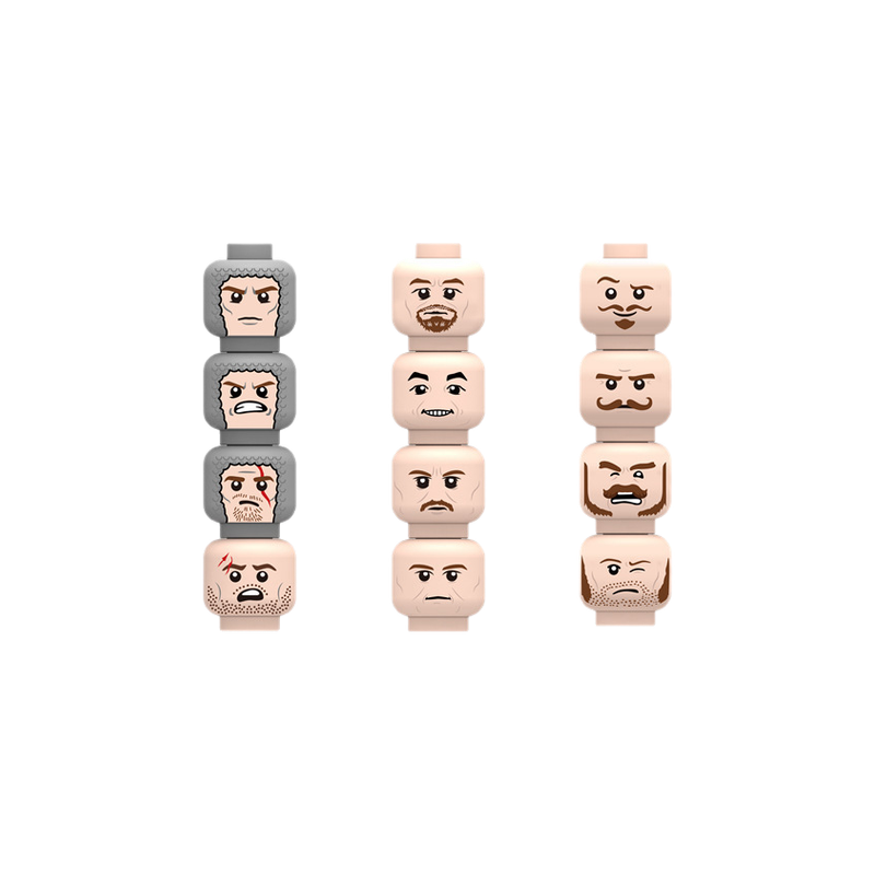 Balok Bangunan Wajah Emosional - Lego Minifigure Holder ulasan dan harga